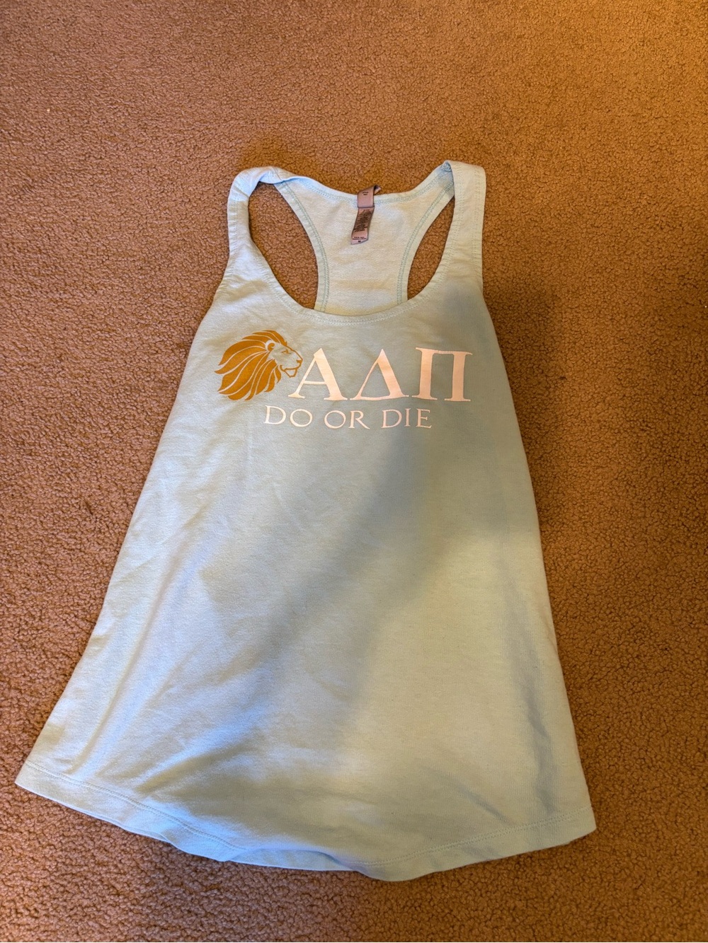 Alpha Delta Pi Racerback Tank with Lion Graphic - Light Blue